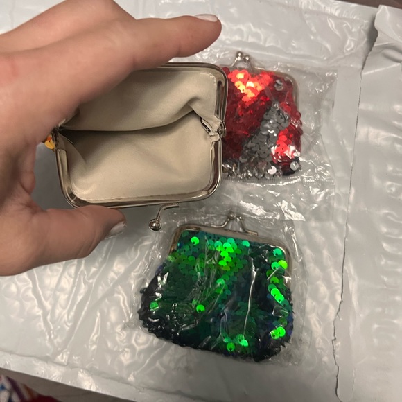 Sequin coin purses four sequined small coin purses. Brand new. - Picture 3 of 3